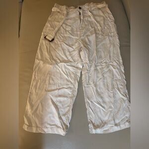 BLACK TAPE Women's White Belted Wide-Leg Utility Pants